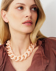 Flat Chain Necklace Peach Sorbet