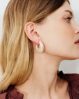 Moon Earring Iridescent Rose