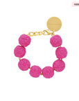 Raffia Beads Bracelet Fuchsia - Vanessa Baroni