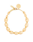 Big Organic Pearl Necklace Short Gold