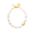 Big Organic Pearl Necklace Short With Gold Pearl