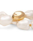 Big Organic Pearl Necklace Short With Gold Pearl