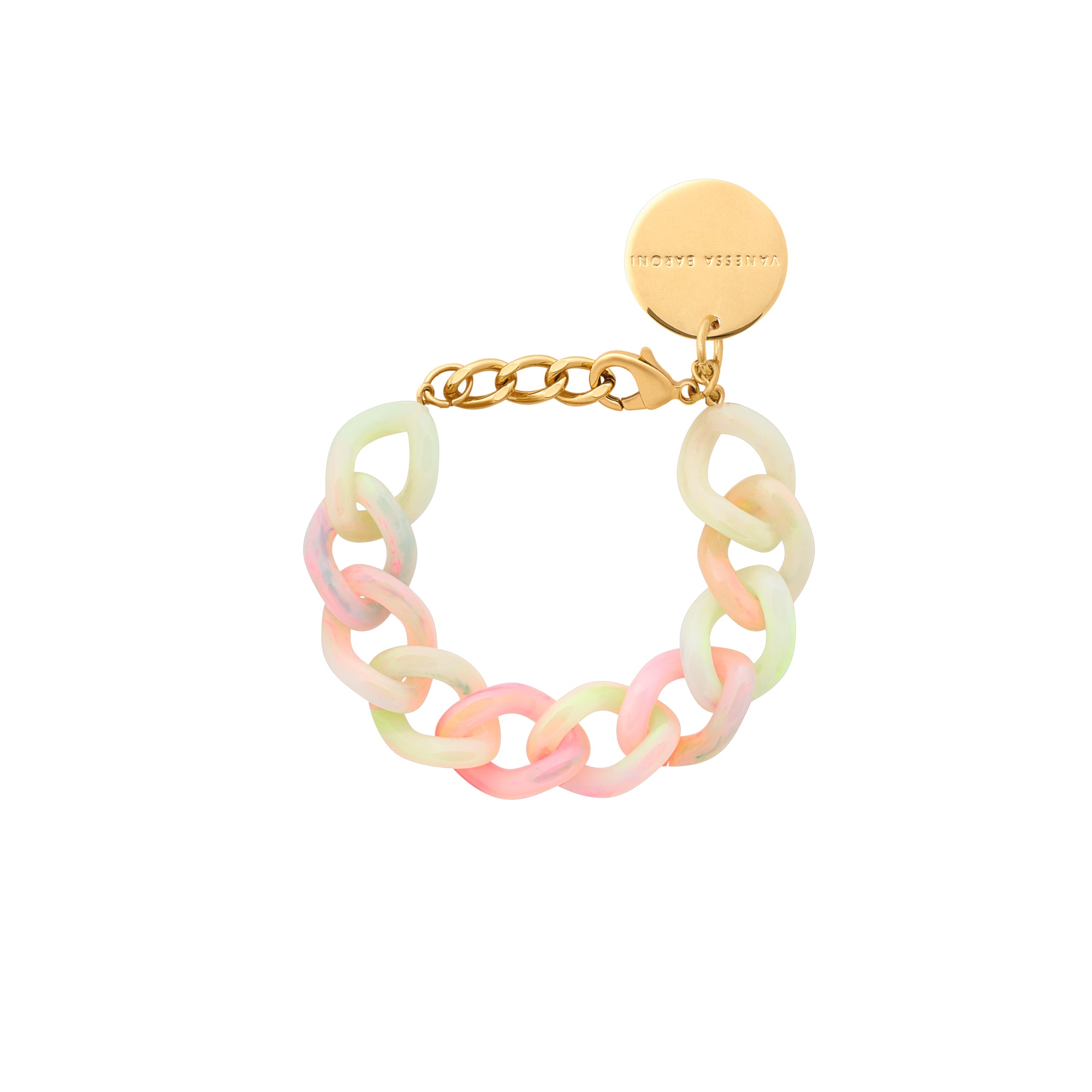 Mini Flat Chain Bracelet Neon Rainbow