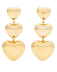 Triple Heart Earring Gold