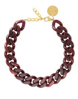 Flat Chain Necklace Bordeaux Marble - Vanessa Baroni