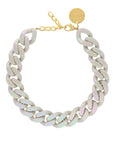 Flat Chain Necklace Iridescent Solid - Vanessa Baroni