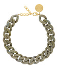 Flat Chain Necklace Light Olive Marble - Vanessa Baroni