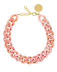 Flat Chain Necklace Peach Marble