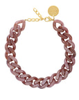 Flat Chain Necklace Toffee Marble - Vanessa Baroni