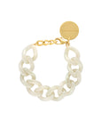 Mini Flat Chain Bracelet Snow White Marble