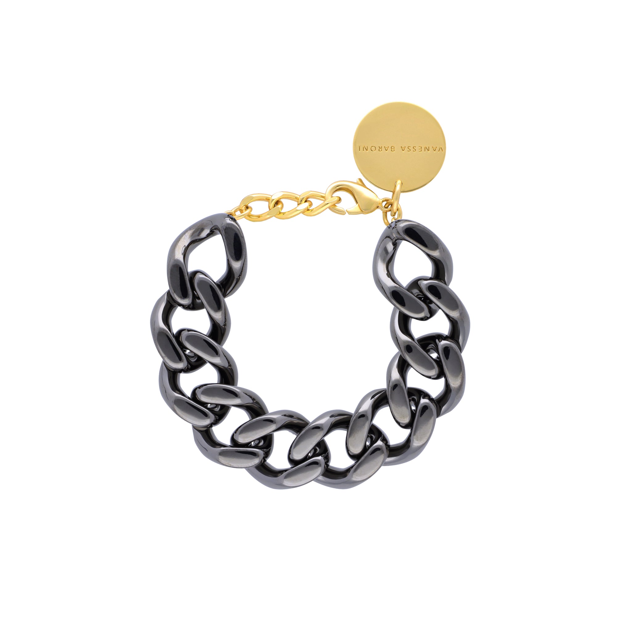 Mini Flat Chain Bracelet Ultrablack - Vanessa Baroni