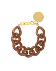 Flat Chain Bracelet Caramel Marble - Vanessa Baroni