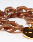 Flat Chain Bracelet Caramel Marble - Vanessa Baroni