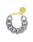 Flat Chain Bracelet Inked Grey Marble