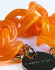 Flat Chain Bracelet Neon Orange Marble