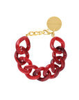 Flat Chain Bracelet Red Marble - Vanessa Baroni