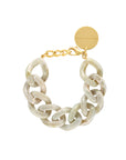 Flat Chain Bracelet Snow Green Marble