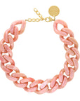 BIG Flat Chain Necklace Peach Marble - Vanessa Baroni