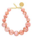 Beads Necklace Peach Marble