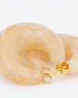 Moon Earring Honey Marble - Vanessa Baroni