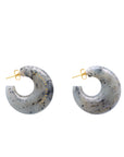 Moon Earring Inked Grey Marble - Vanessa Baroni