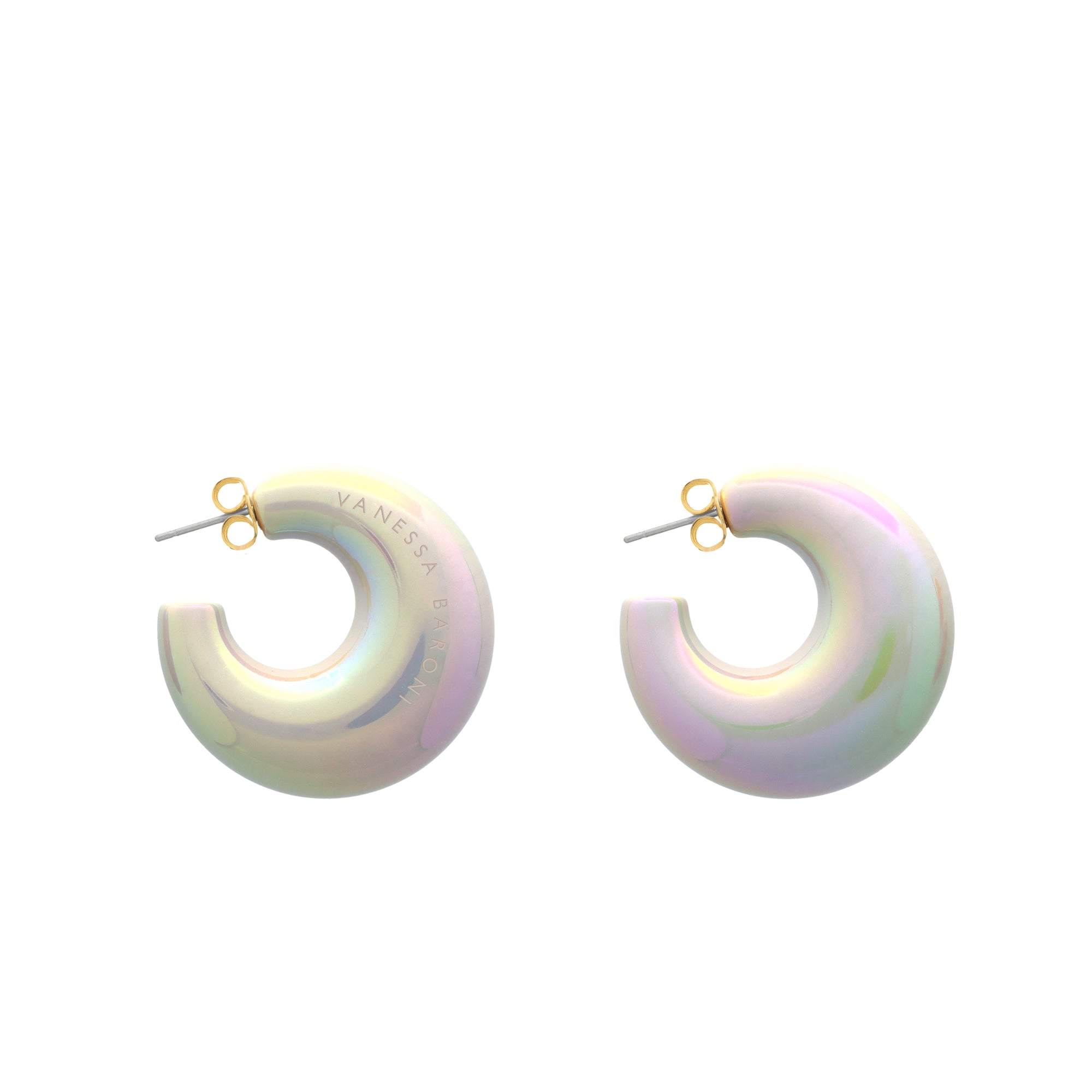 Moon Earring Iridescent Solid - Vanessa Baroni