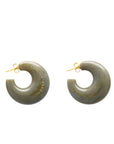 Moon Earring Light Olive Marble - Vanessa Baroni