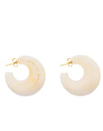 Moon Earring Pearl Marble