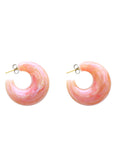 Moon Earring Peach Marble