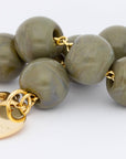 Small Beads Necklace Short Light Olive Marble - Vanessa Baroni