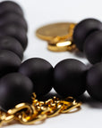 Small Beads Necklace Short Matt Black - Vanessa Baroni