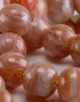 Small Beads Necklace Short Peach Marble - Vanessa Baroni