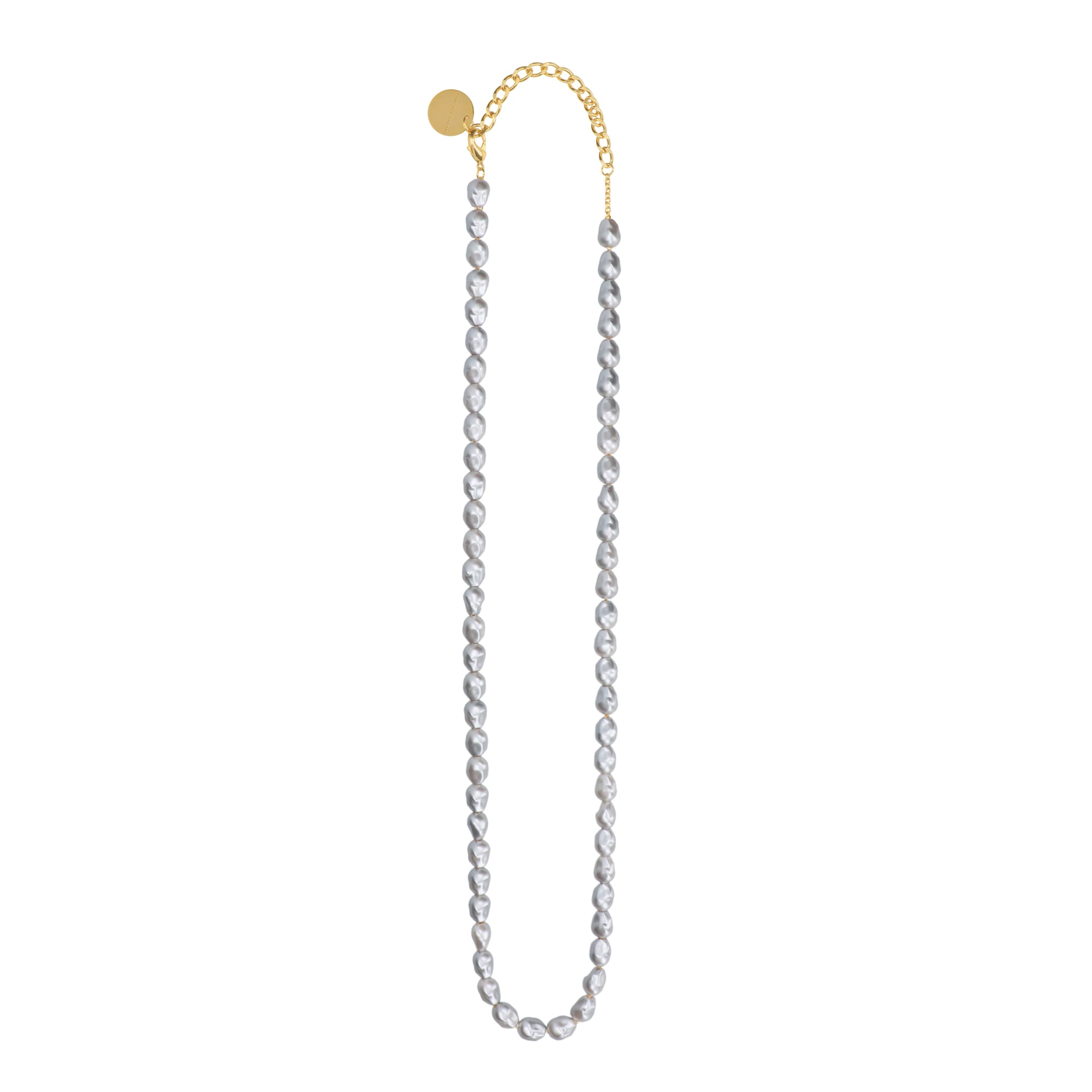 Organic Pearl Necklace Long Grey Pearl - Vanessa Baroni