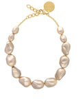 Big Organic Pearl Necklace Short Champagner Pearl - Vanessa Baroni