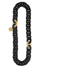 Oval Necklace Long with Gold - Black - Matt Black - Vanessa Baroni