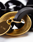 Oval Necklace Long with Gold - Black - Matt Black - Vanessa Baroni