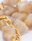 Stone Shaped Necklace Honey Marble