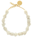 Stone Shaped Necklace Snow White Marble