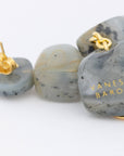 Organic Shaped Earring Inked Grey Marble - Vanessa Baroni