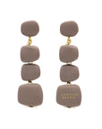 Organic Shaped Earring Matt Taupe - Vanessa Baroni