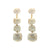 Organic Shaped Earring Snow Green Marble - Vanessa Baroni