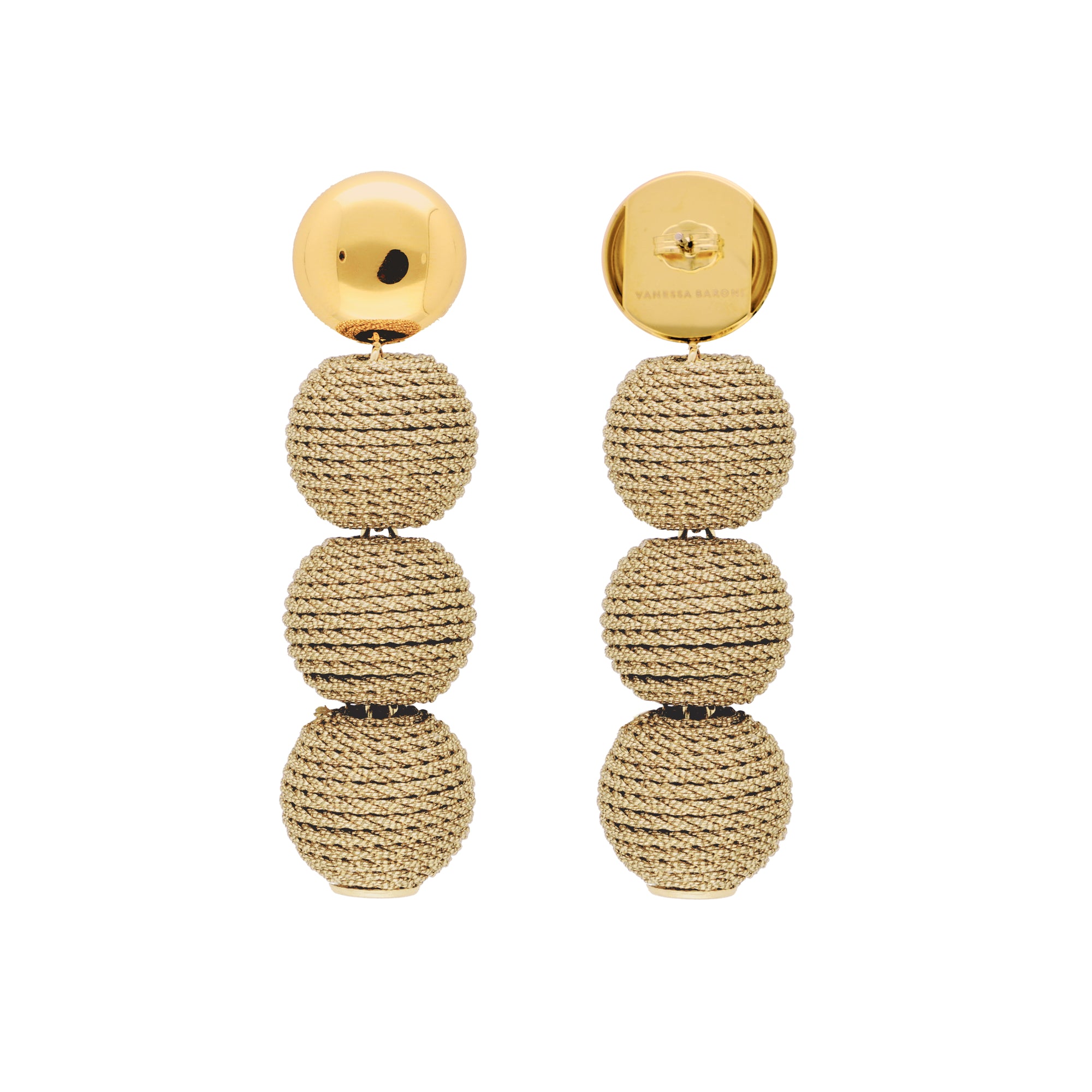 Wrapped Small Beads Earring Gold - Vanessa Baroni