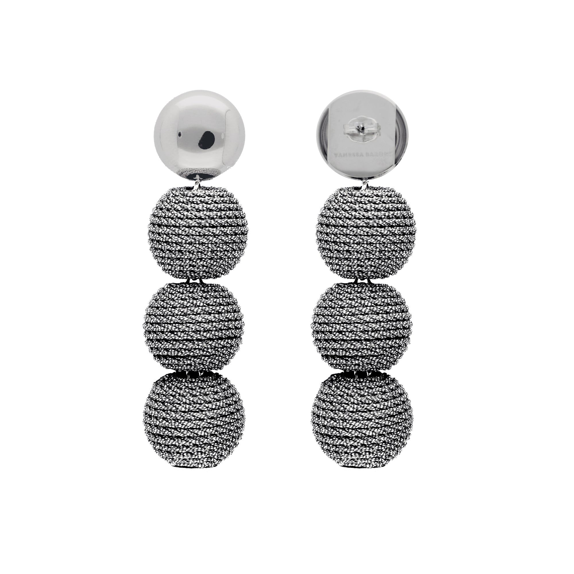 Wrapped Small Beads Earring Silver - Vanessa Baroni