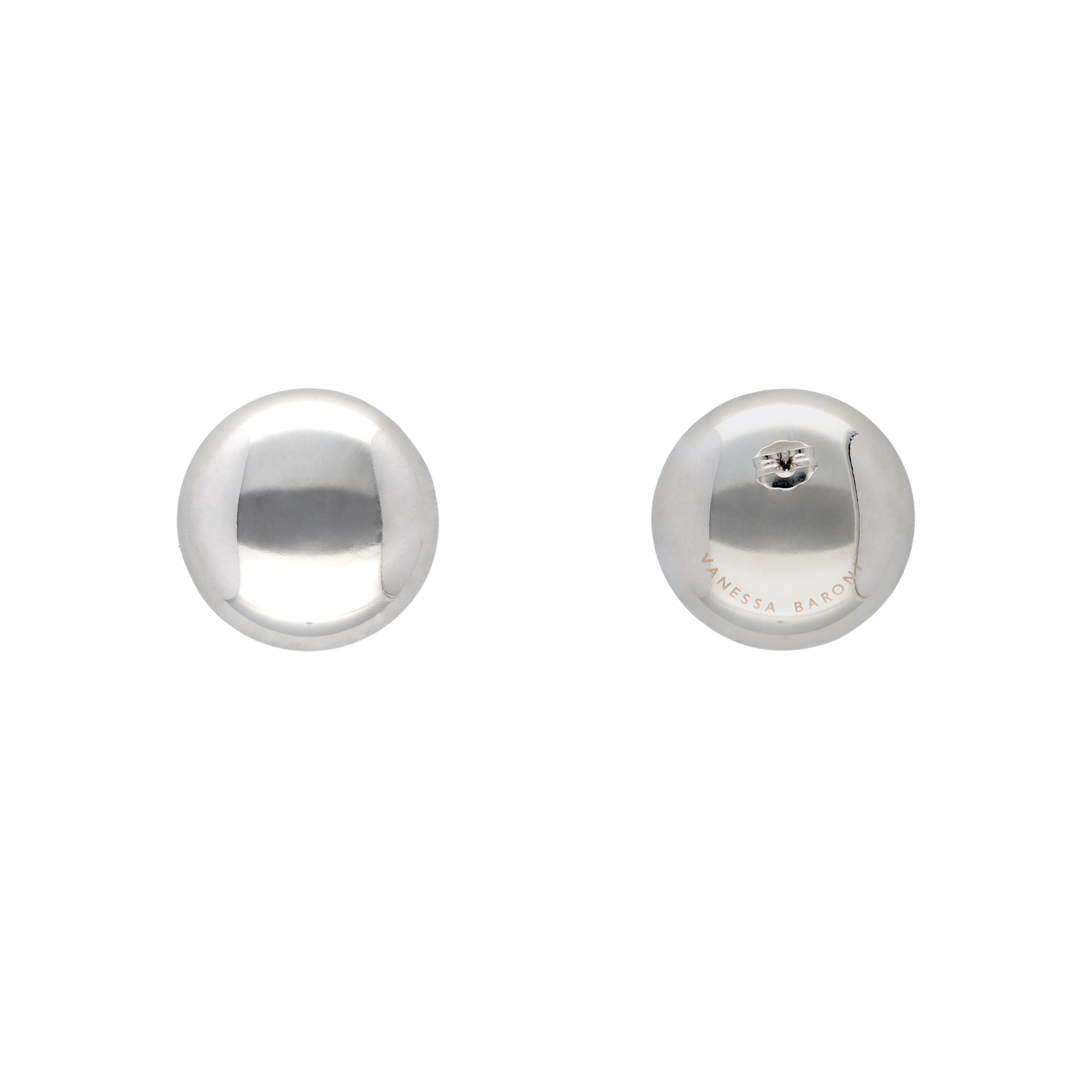 Button Earring Silver - Vanessa Baroni