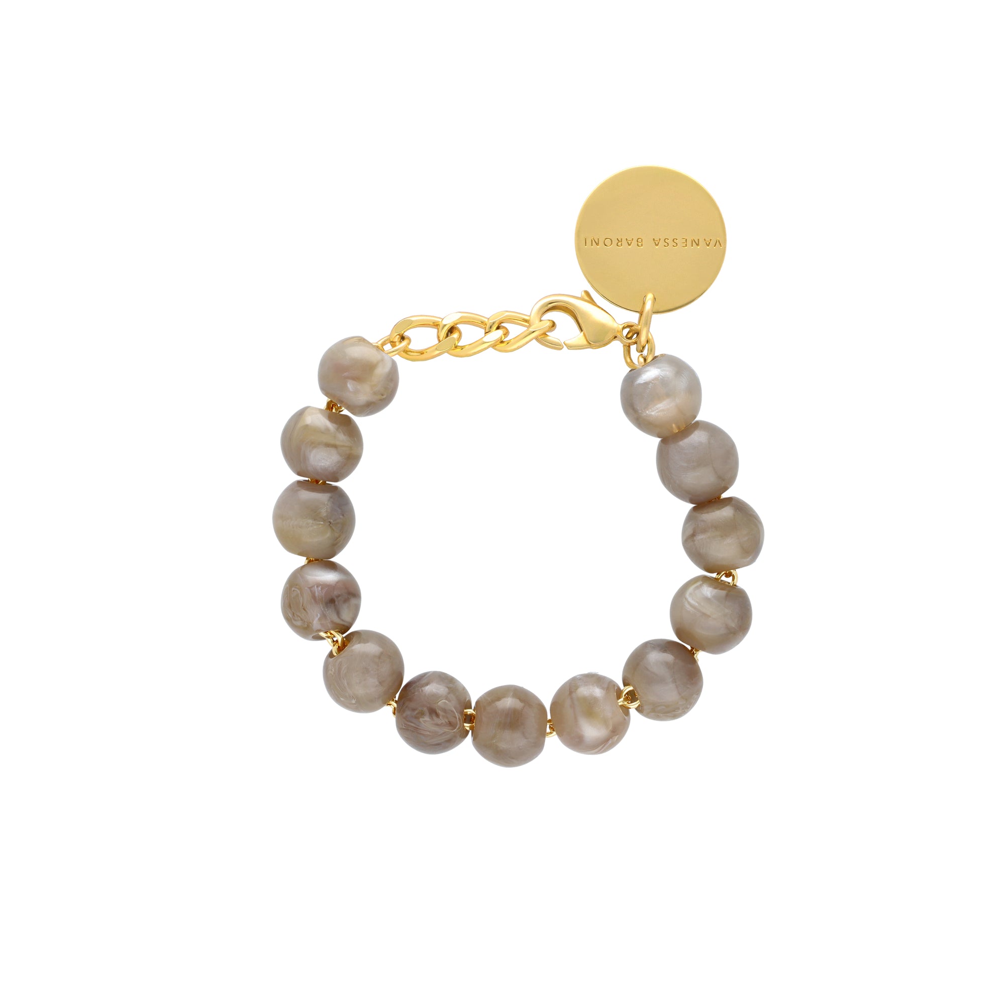 Mini Beads Bracelet Greige Marble - Vanessa Baroni