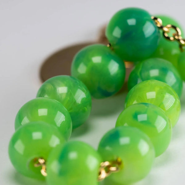 Mini Beads Bracelet Neon Green Marble - Vanessa Baroni