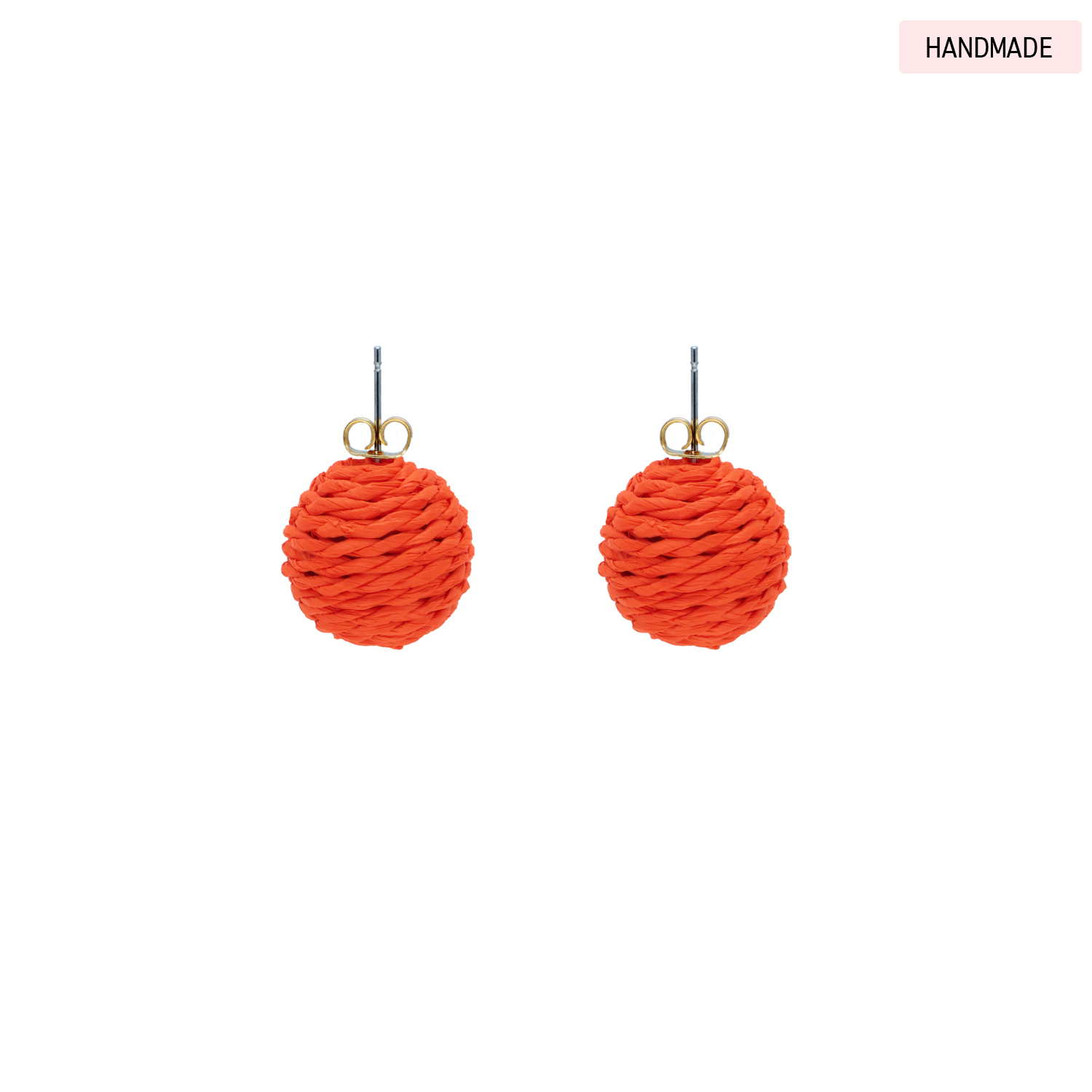 Raffia Dot Earring Orange