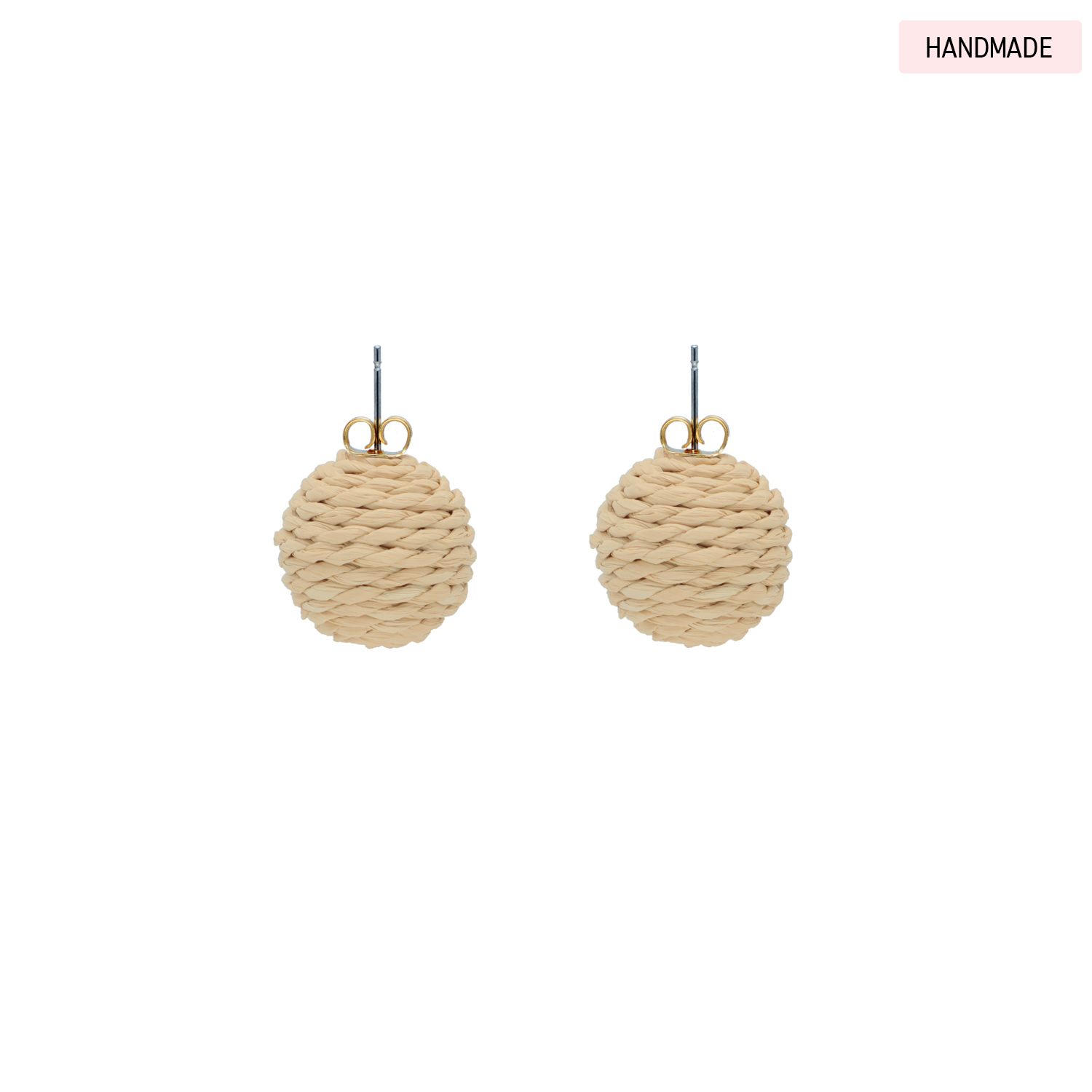 Raffia Dot Earring Natural