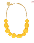 Raffia Organic Shaped Necklace yellow