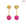 Hanging Raffia Dot Earring Fuchsia - Vanessa Baroni